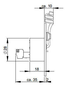 Technische Zeichnung Kabelübergang Technische Zeichnung Kabelübergang